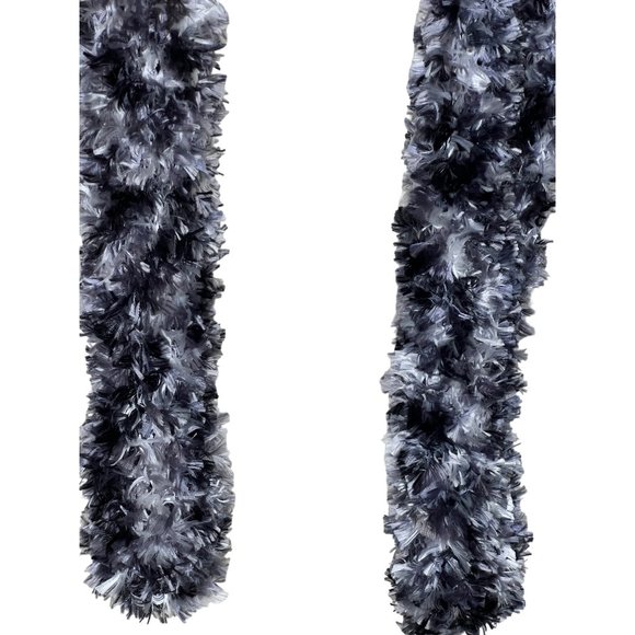 Three scarf set 1 maroon stretch soft knit 2 marbled black white gray 3 white - Picture 8 of 15